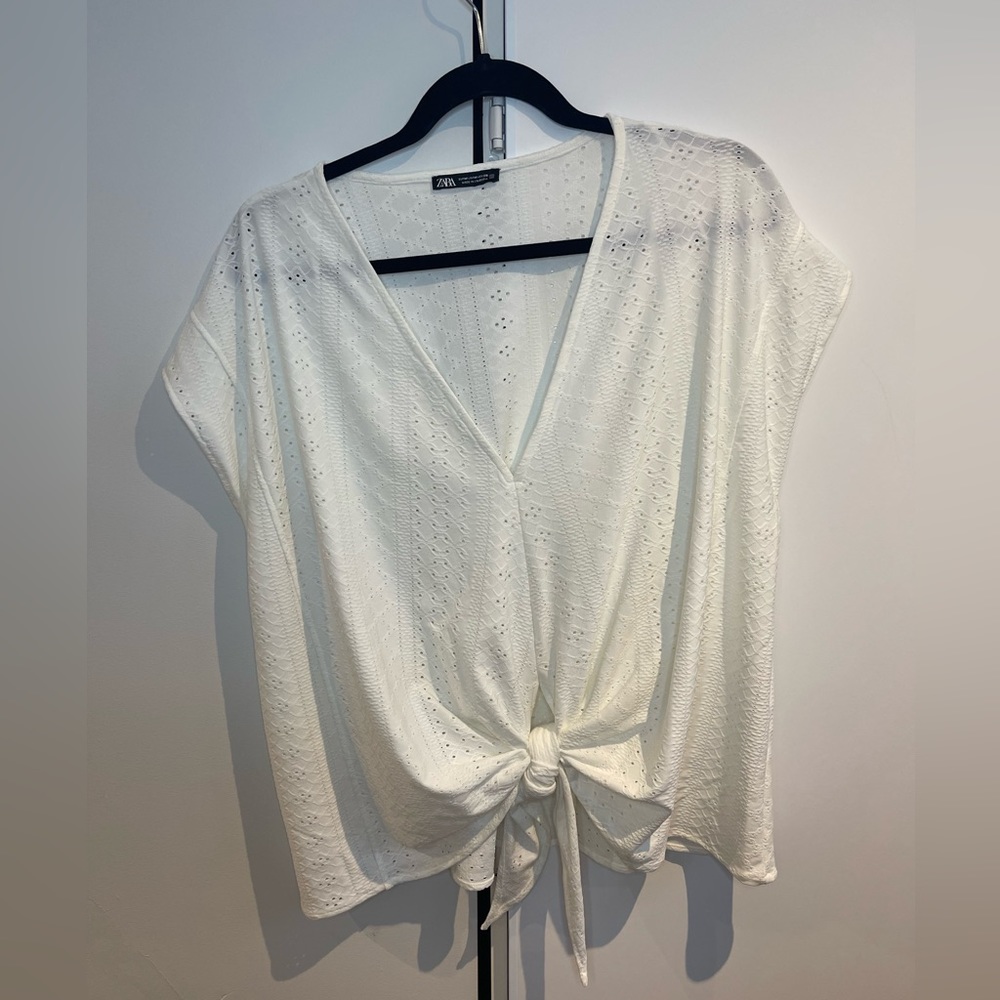 Zara front tie shirt